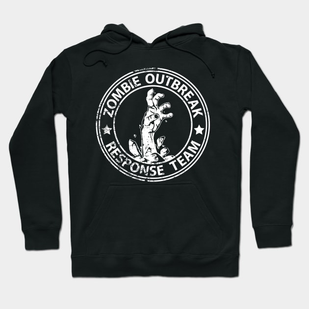 Zombie Outbreak Response Team (white-distressed) Hoodie by scallywag